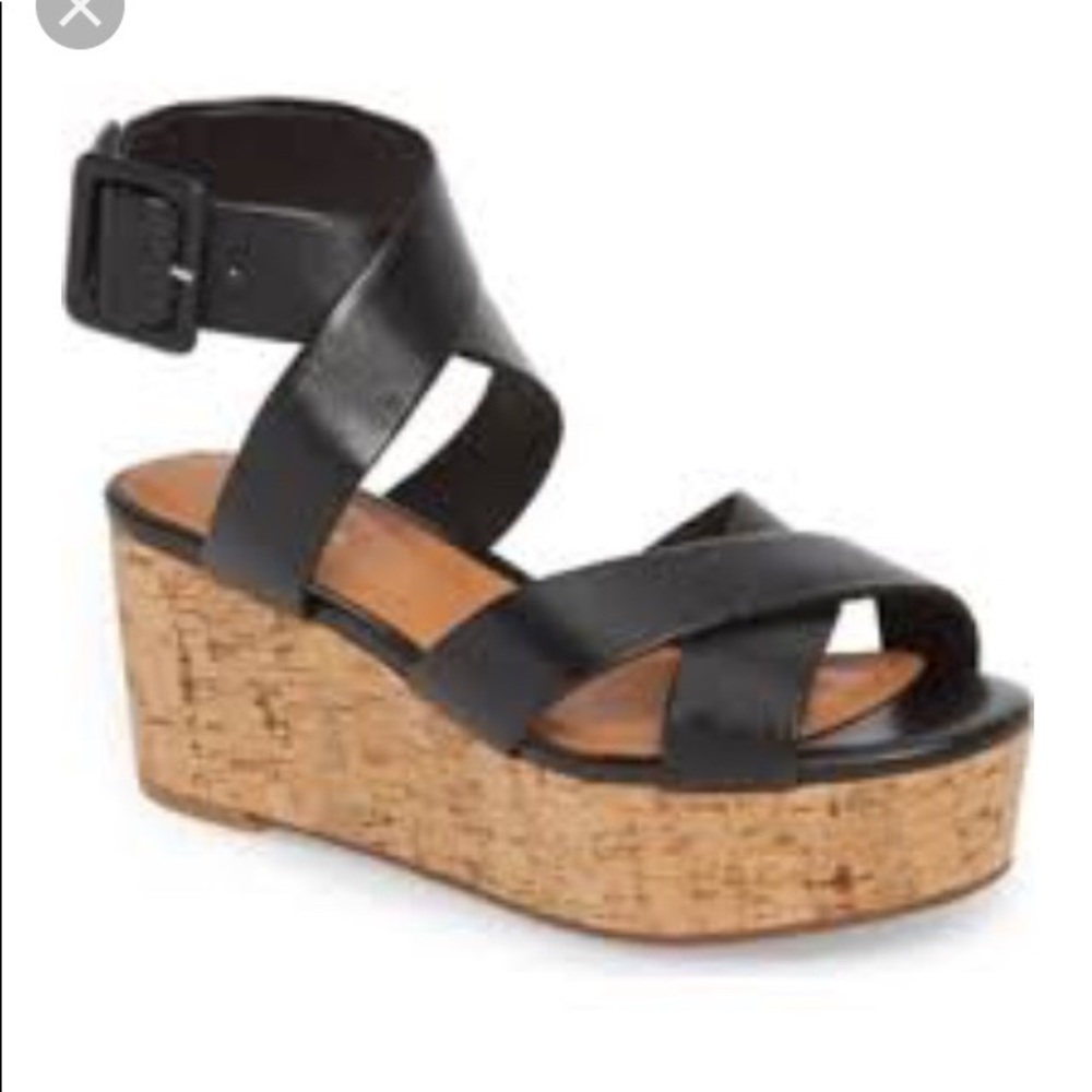 Halogen Black Evie Platform Wedges / Size 5.5